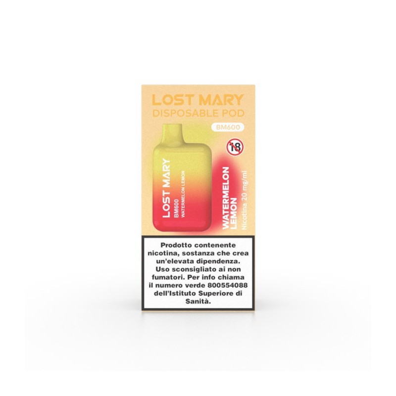 Lost Mary BM600 Watermelon Lemon 600 Puff SIGARETTA USA E GETTA